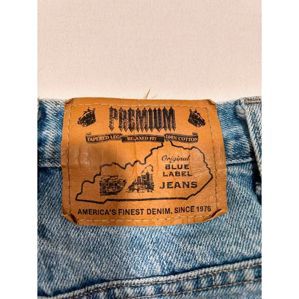 Vintage Premium Original Blue Label Jeans Mens 38x30 Relaxed Tapered Made in USA